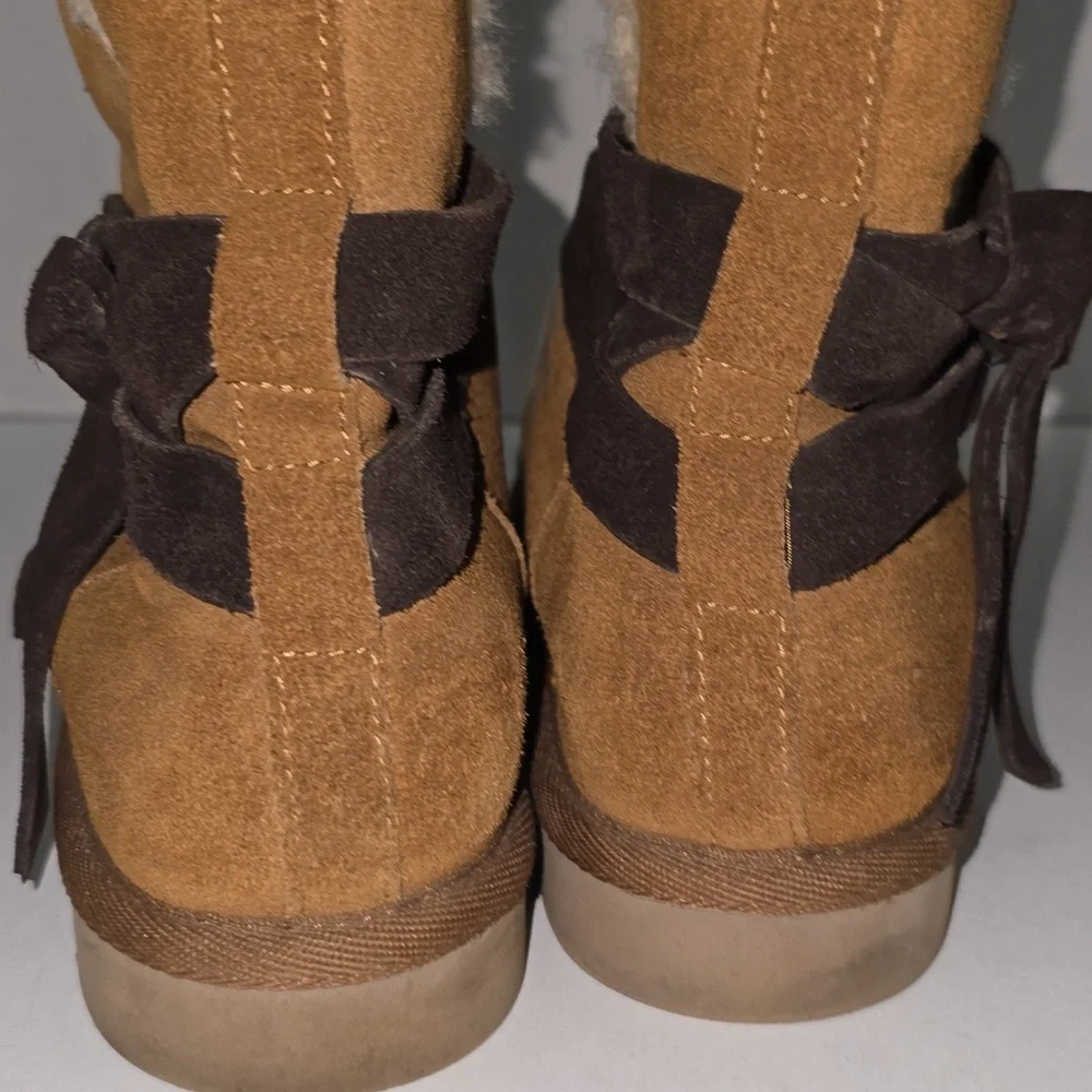 UGG KOOLABURRA Rozalia Chestnut Brown Suede Tall Boots Womens Size 9
